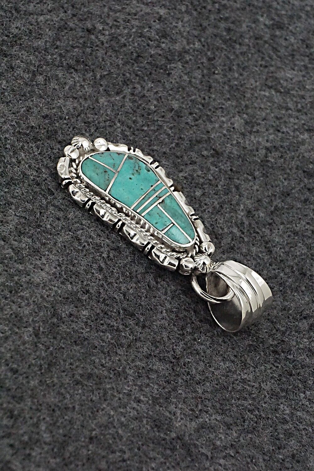 Turquoise & Sterling Silver Pendant - James Manygoats