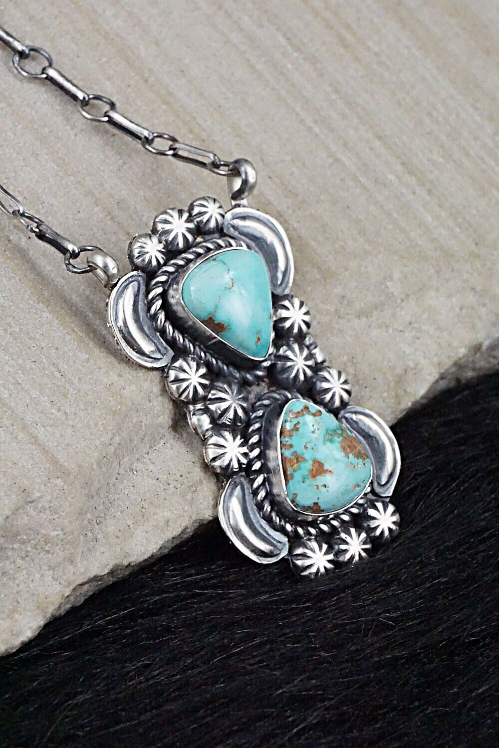 Turquoise & Sterling Silver Necklace - Jeff James