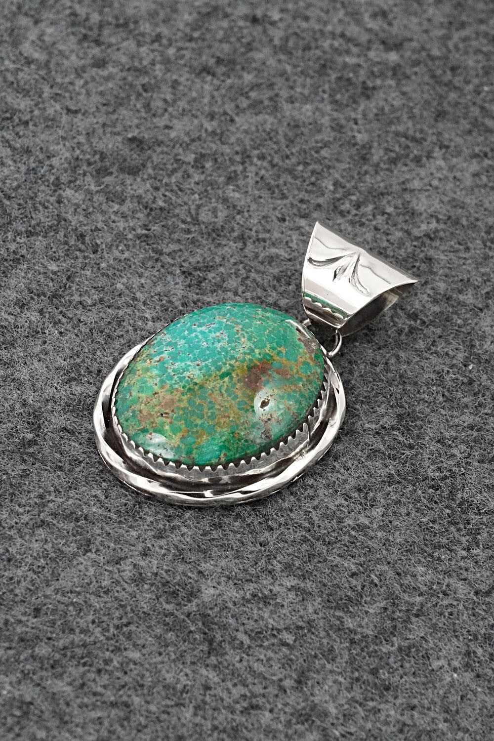 Turquoise & Sterling Silver Pendant - Ernest Hawthorne