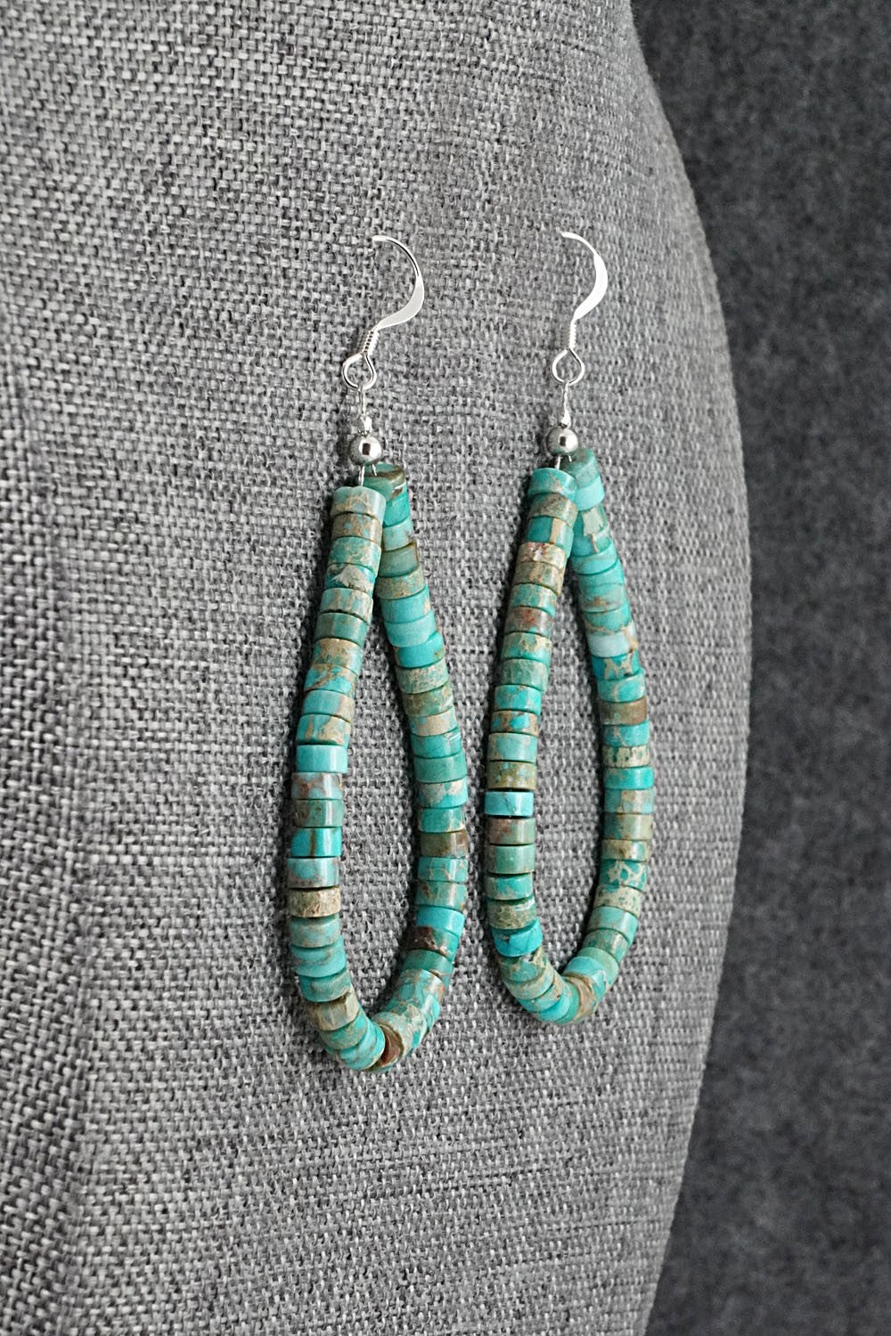 Turquoise & Sterling Silver Earrings - Doreen Jake