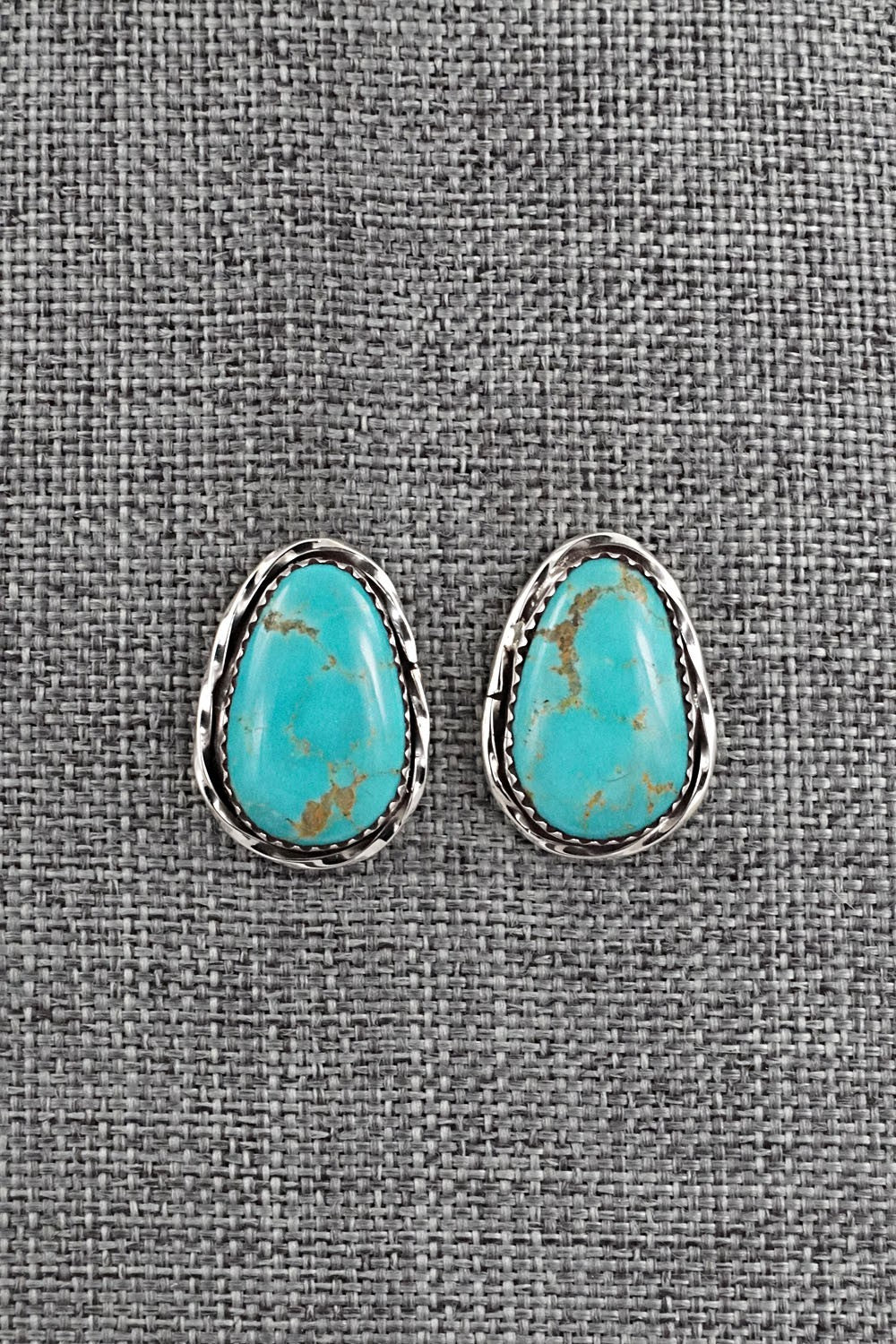 Turquoise & Sterling Silver Earrings - Ernest Hawthorne