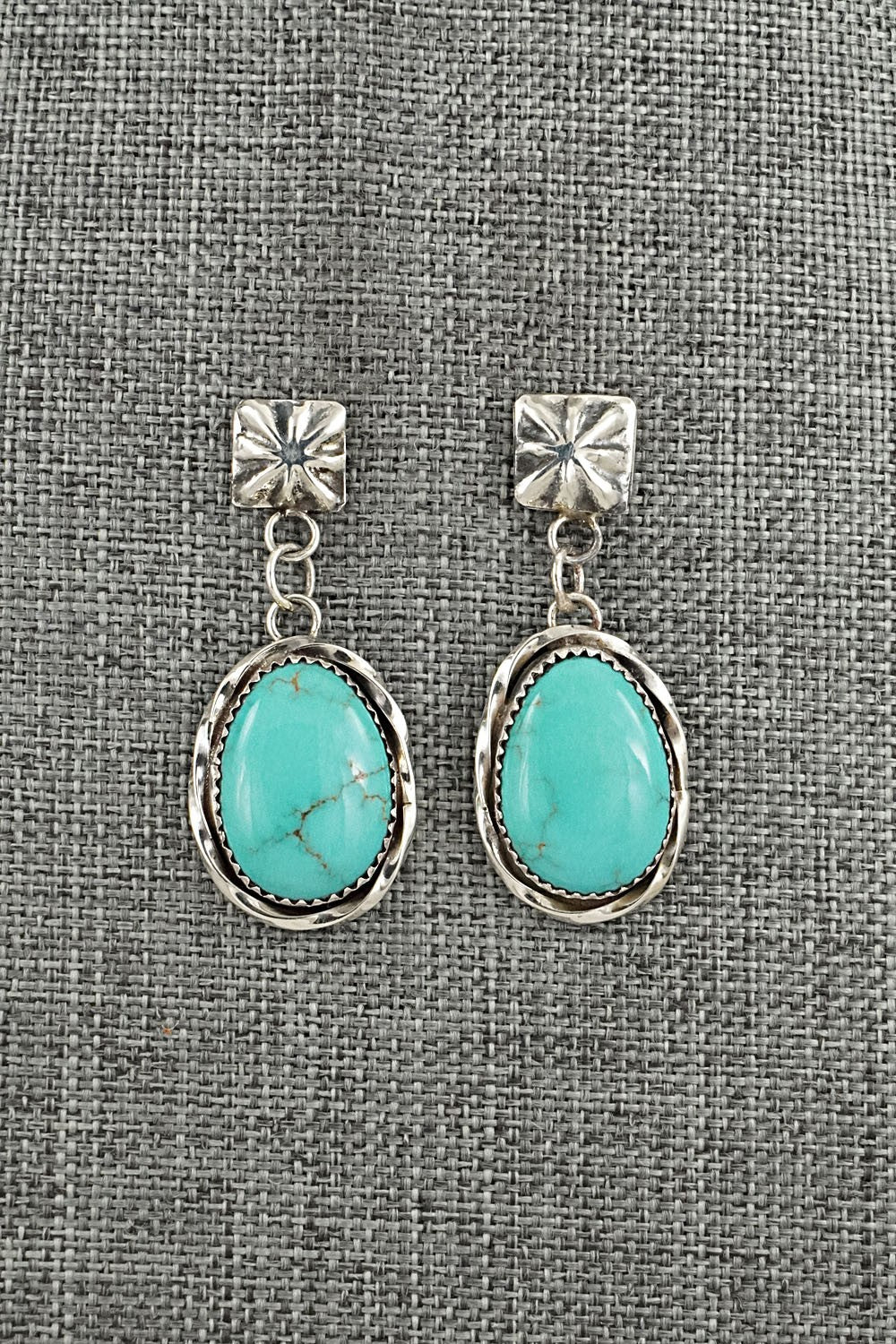 Turquoise & Sterling Silver Earrings - Ernest Hawthorne