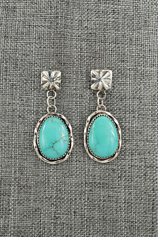 Turquoise & Sterling Silver Earrings - Ernest Hawthorne