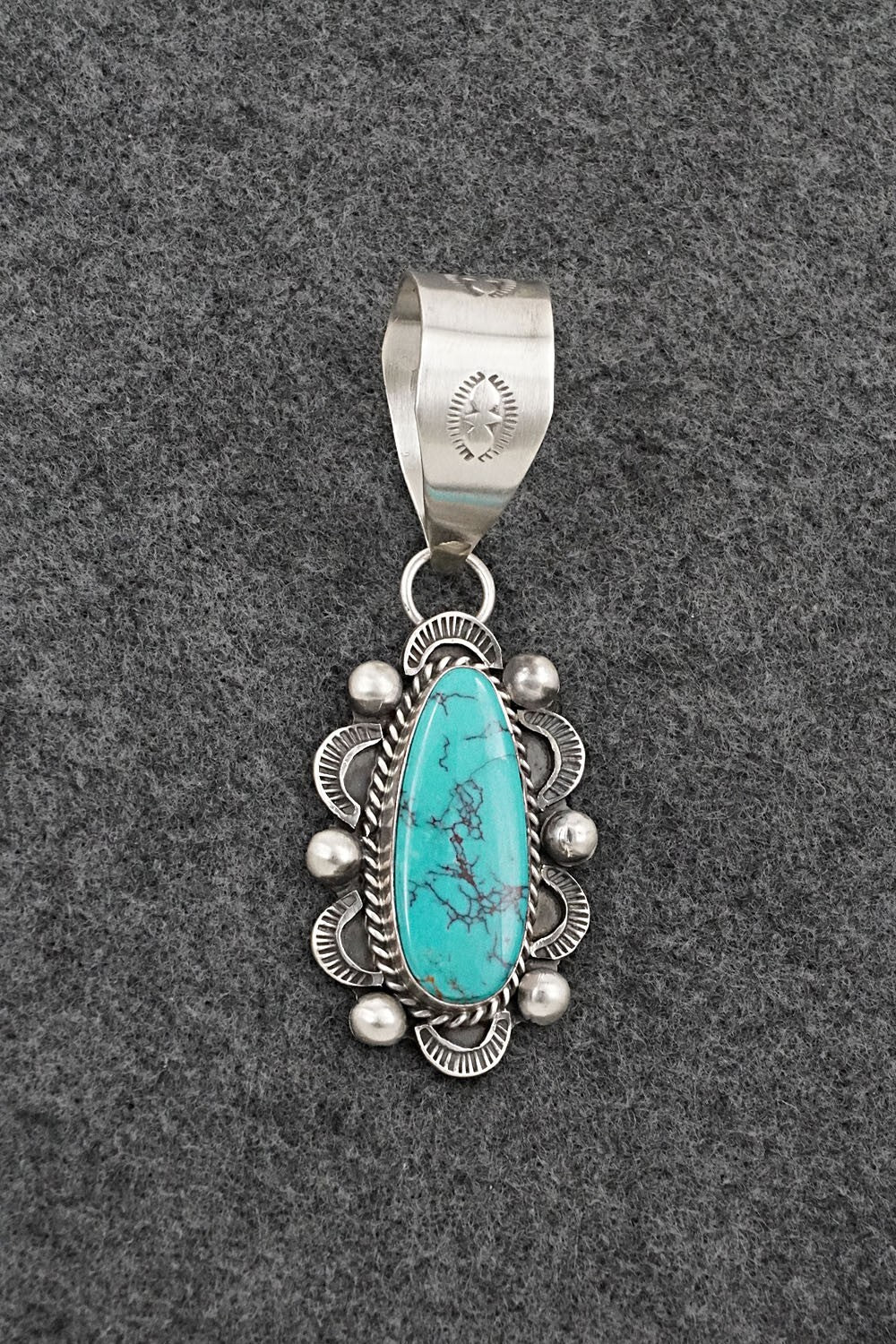 Turquoise & Sterling Silver Pendant - Wilson Dawes