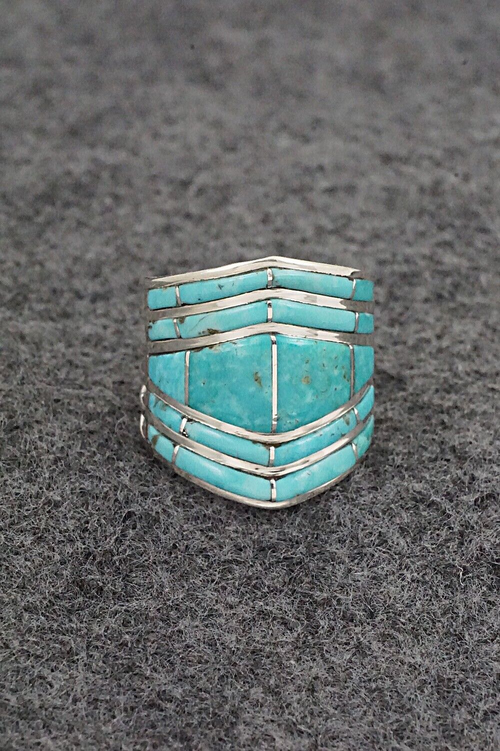 Turquoise & Sterling Silver Ring - Andrew Enrico - Size 8