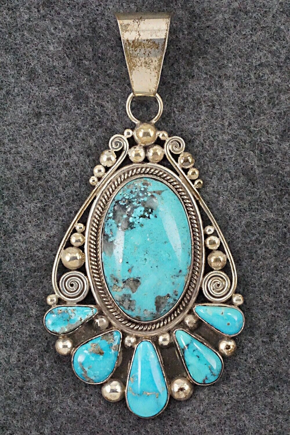 Turquoise and Sterling Silver Pendant - Oliver Smith