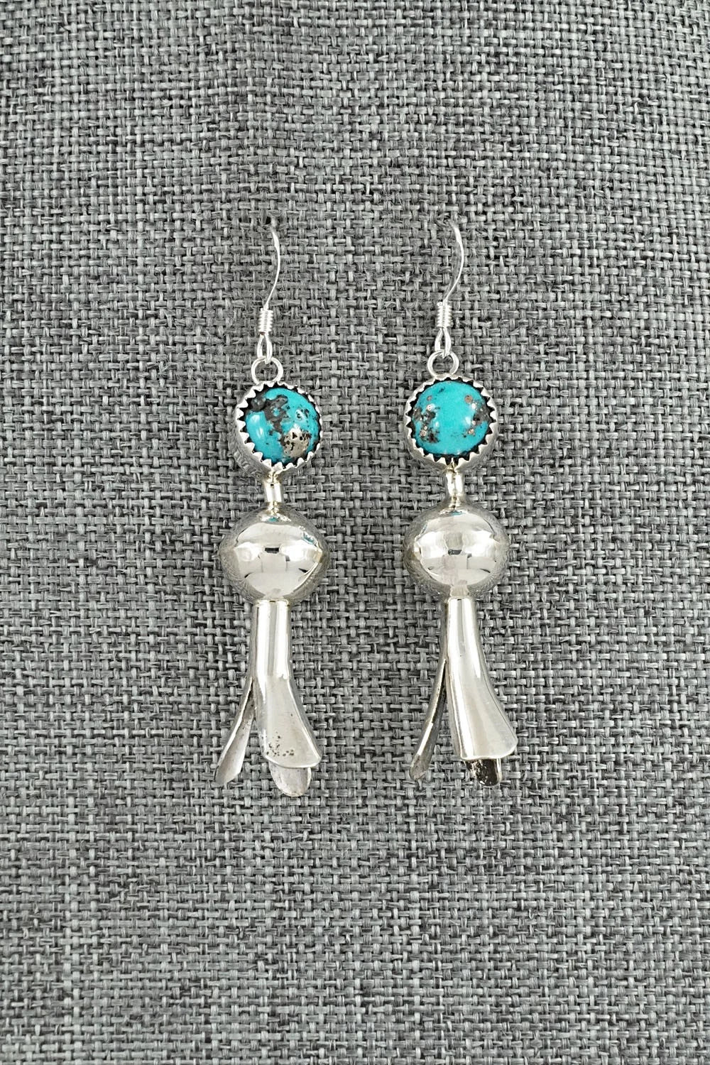 Turquoise & Sterling Silver Blossom Earrings - Emily Tsosie