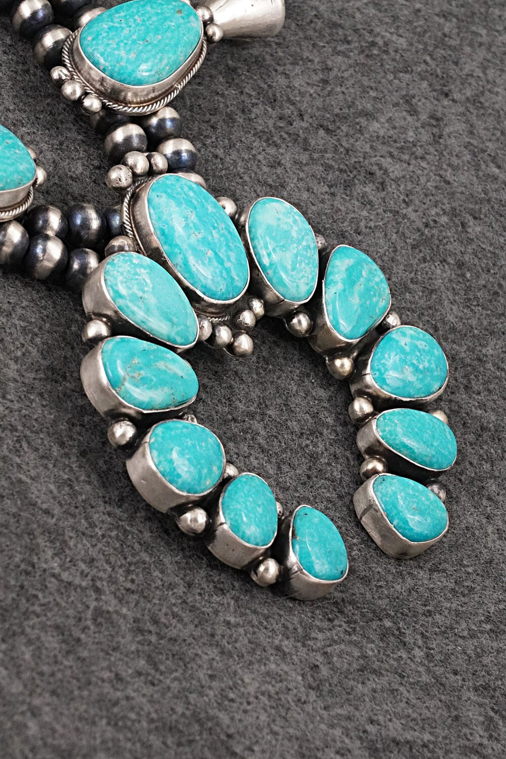 Turquoise & Sterling Silver Squash Blossom Set - Bobby Johnson