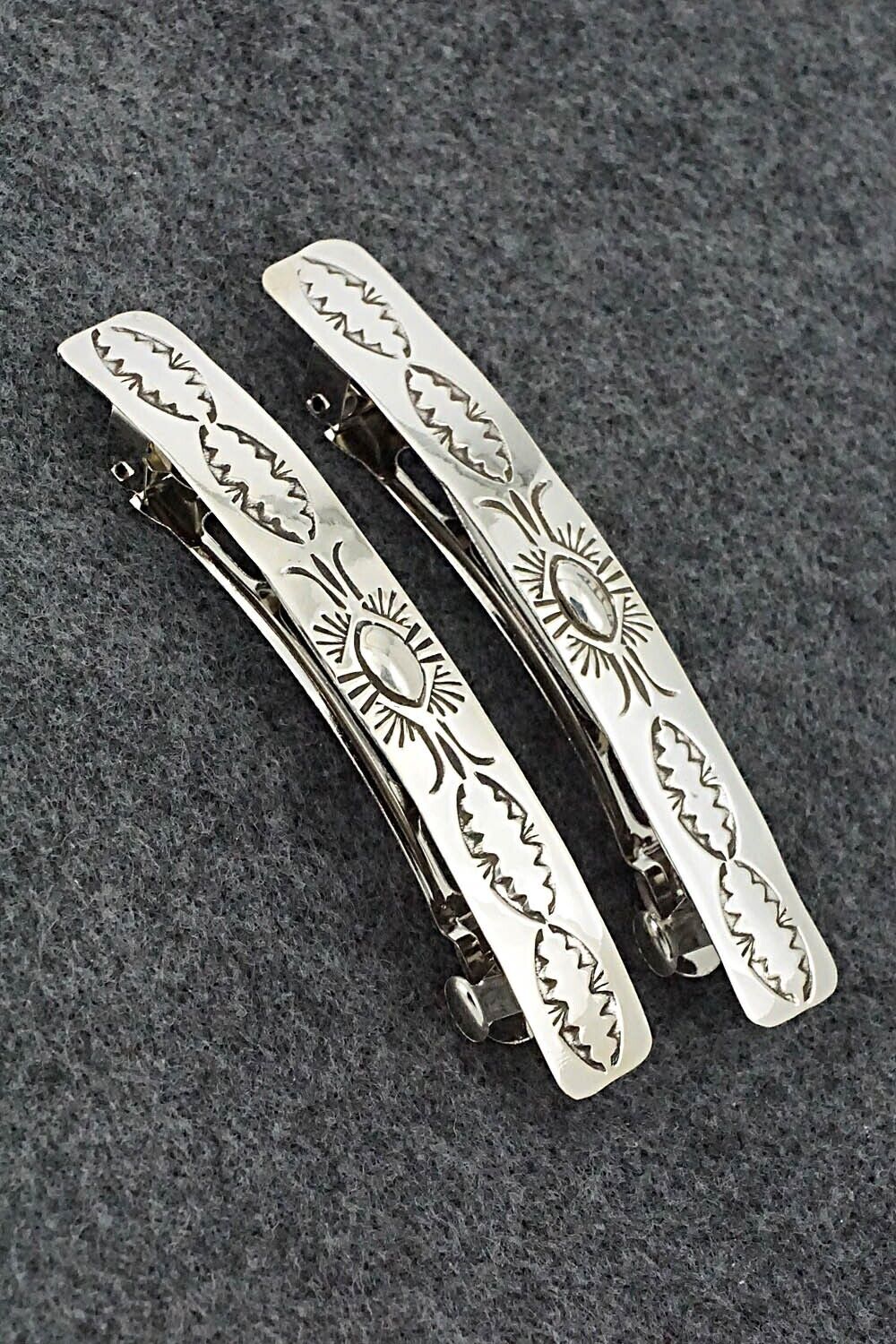 Sterling Silver Hair Barrettes - Bertha Begay
