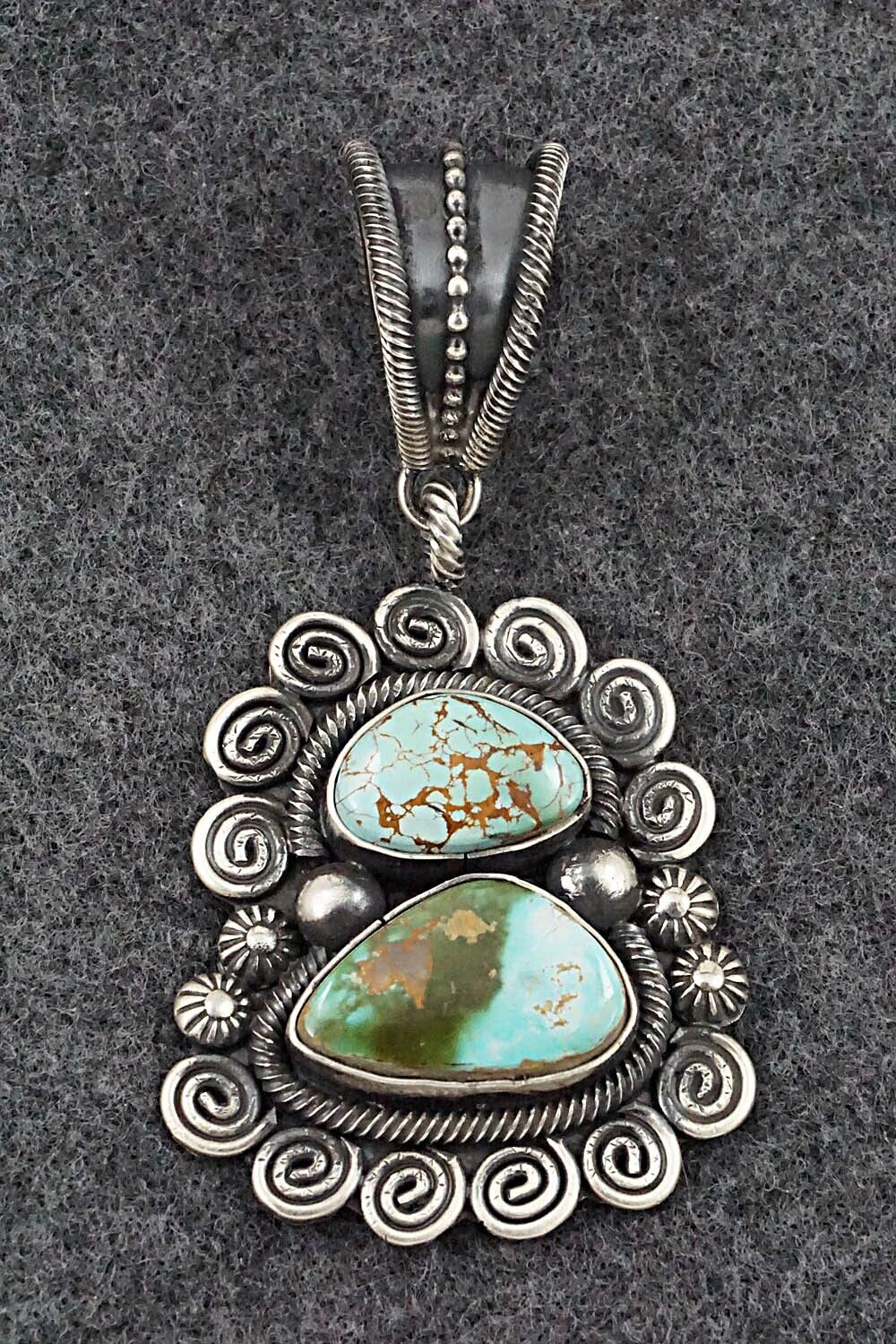 Turquoise & Sterling Silver Pendant - Jess Martinez