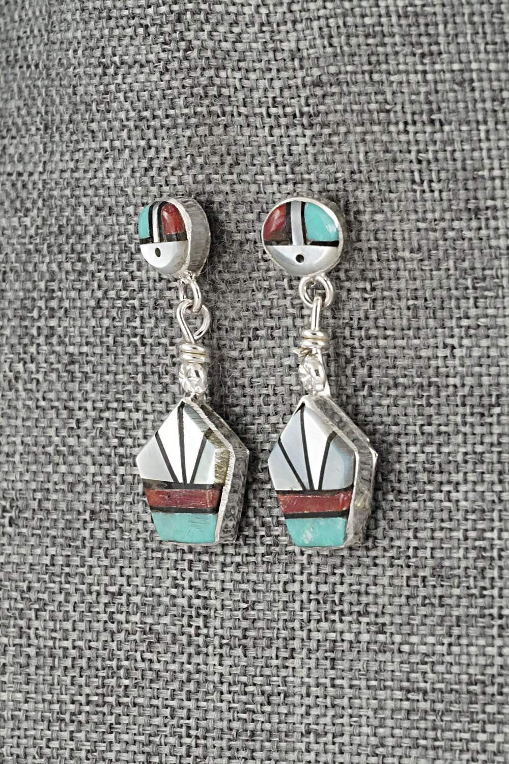 Multi Stone Inlay & Sterling Silver Earrings - Ola Eriacho