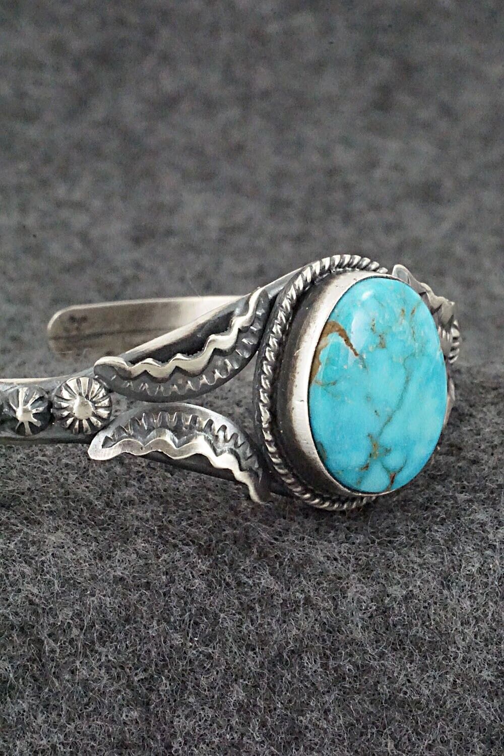 Turquoise & Sterling Silver Bracelet - Gilbert Tom