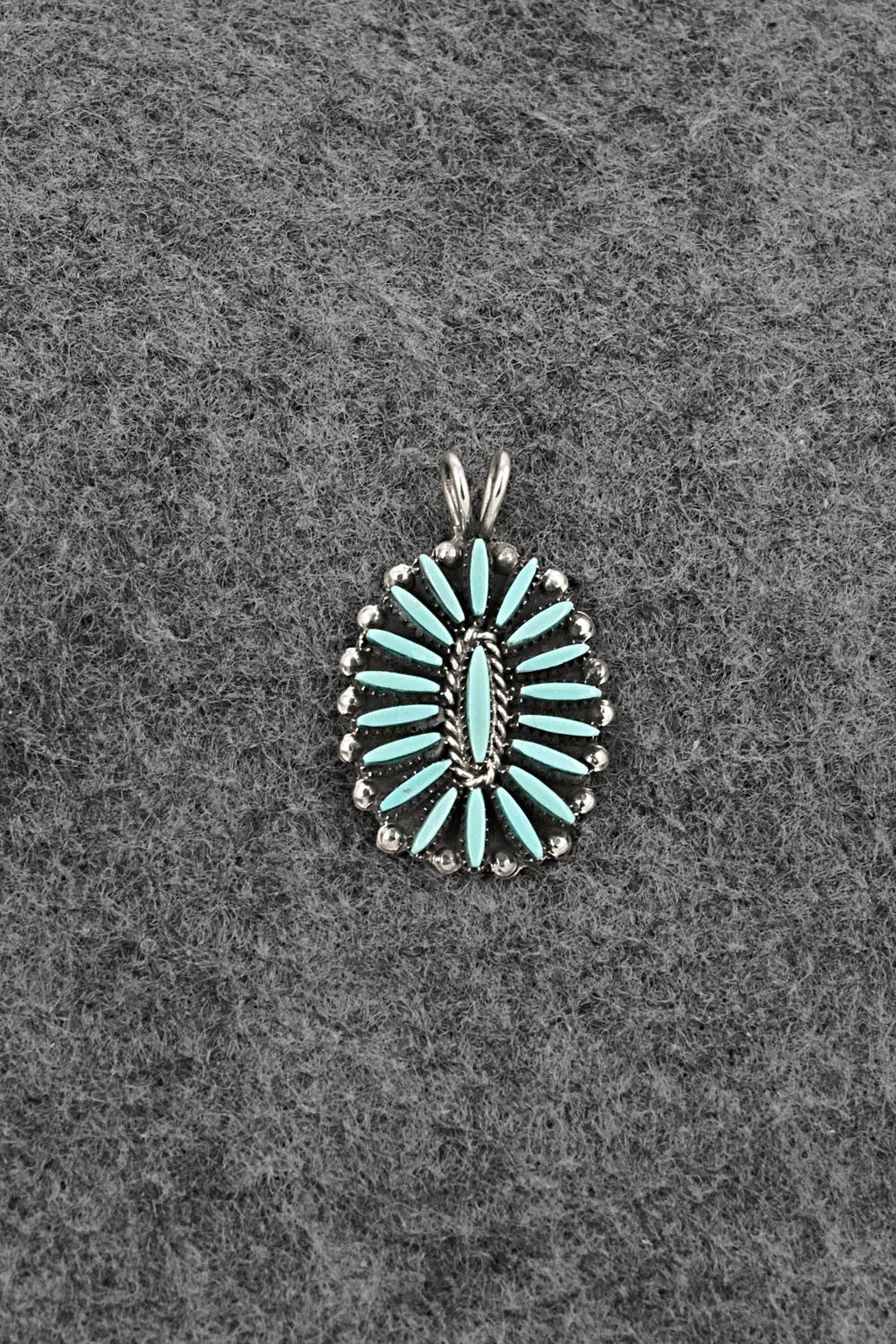 Turquoise & Sterling Silver Pendant - Fritzon Owaleon