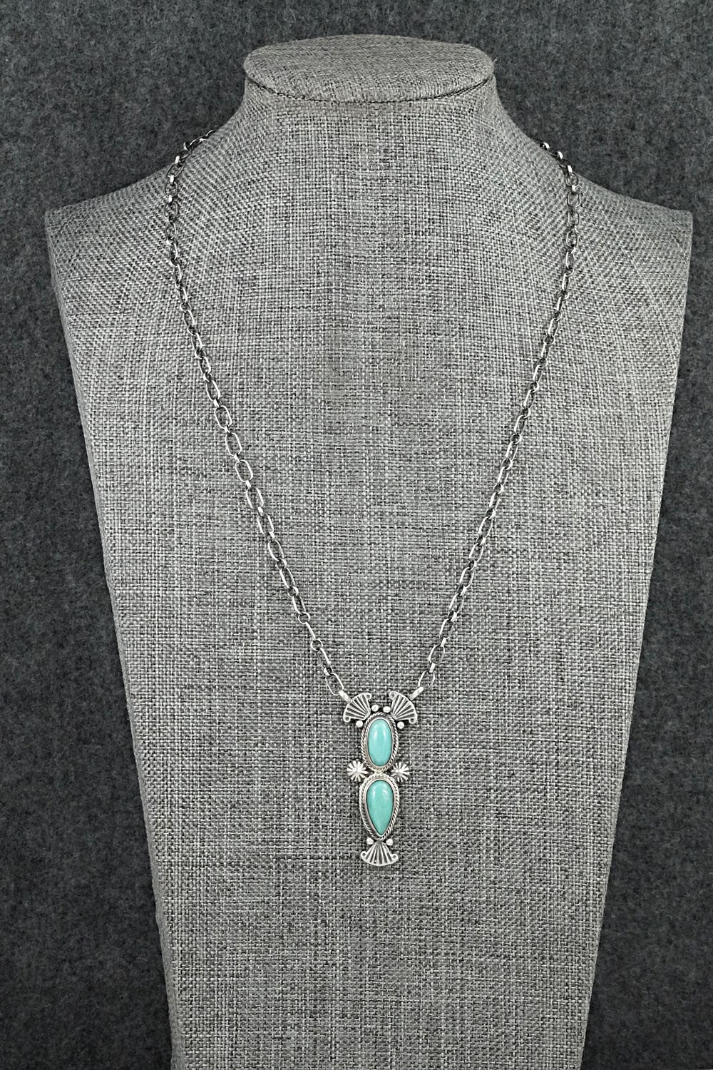 Turquoise & Sterling Silver Necklace - Verley Betone