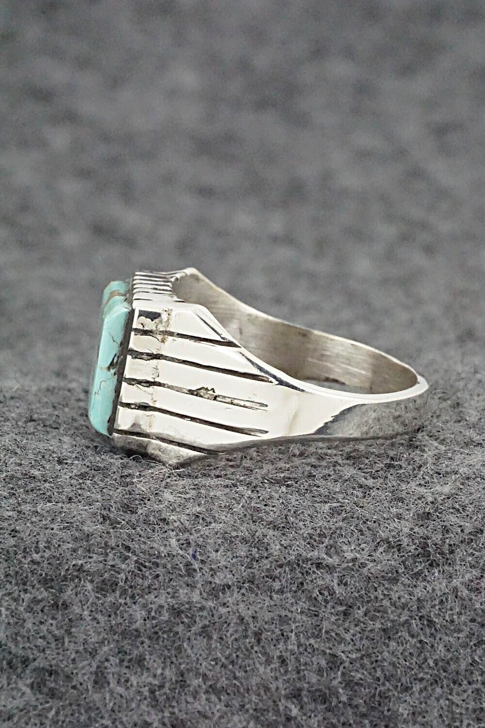Turquoise & Sterling Silver Ring - Trevor Jack - Size 13