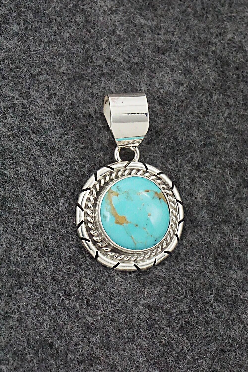 Turquoise & Sterling Silver Pendant - Johnny Frank