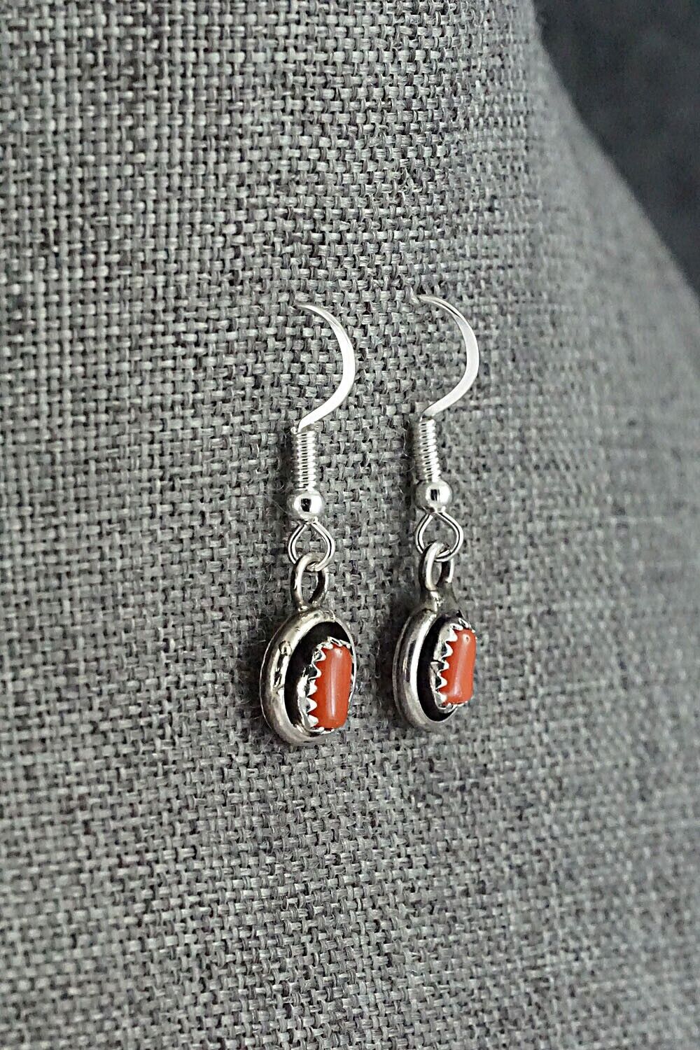 Turquoise, Coral & Sterling Silver Mini Squash Blossom Set - Phil Garcia