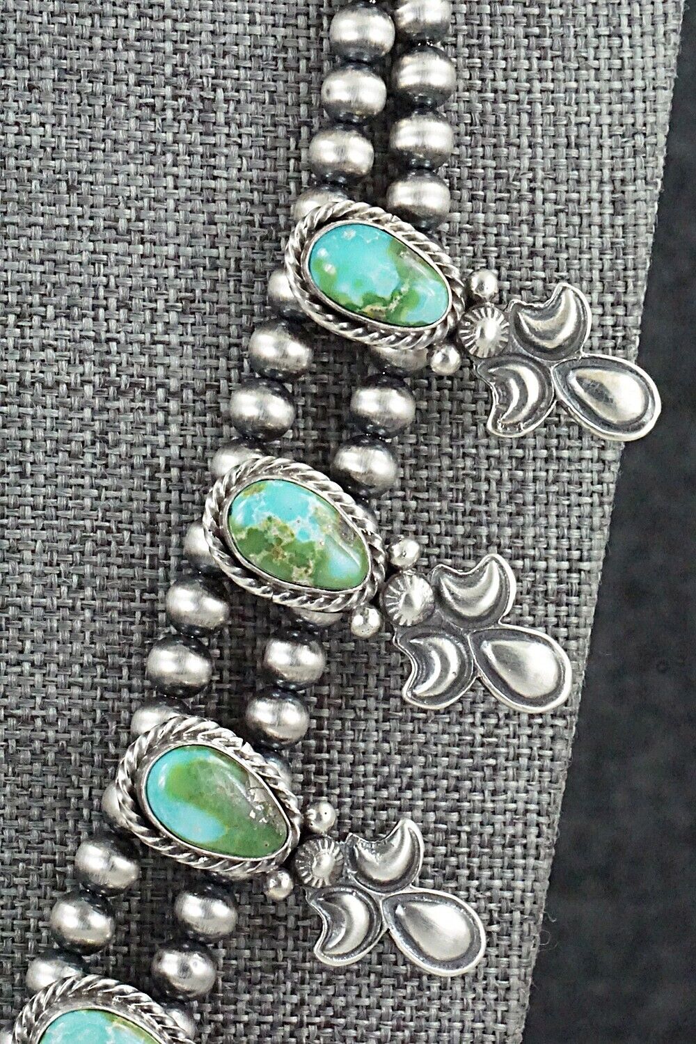 Turquoise & Sterling Silver Squash Blossom Set - Paige Gordon