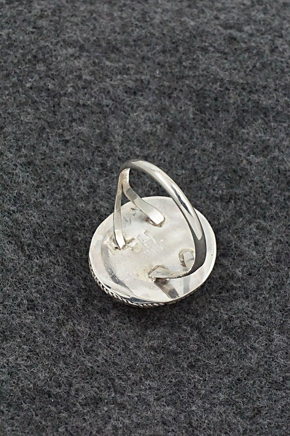 Spiny Oyster & Sterling Silver Ring - Ernest Hawthorne - Size 7.75