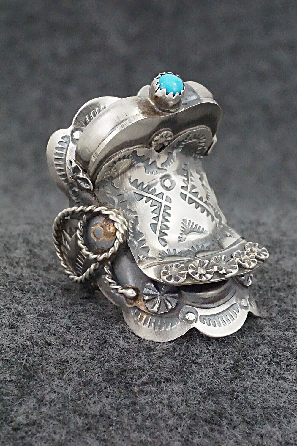 Turquoise & Sterling Silver Ring - Tim Yazzie - Size 9