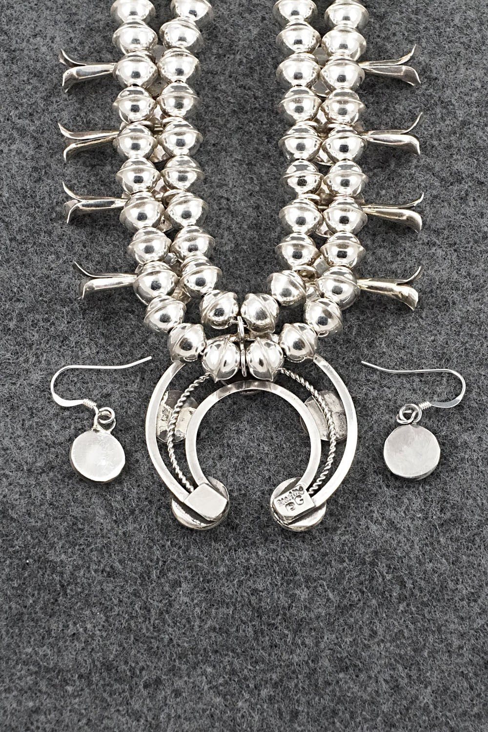Turquoise & Sterling Silver Squash Blossom Set - Phil Garcia