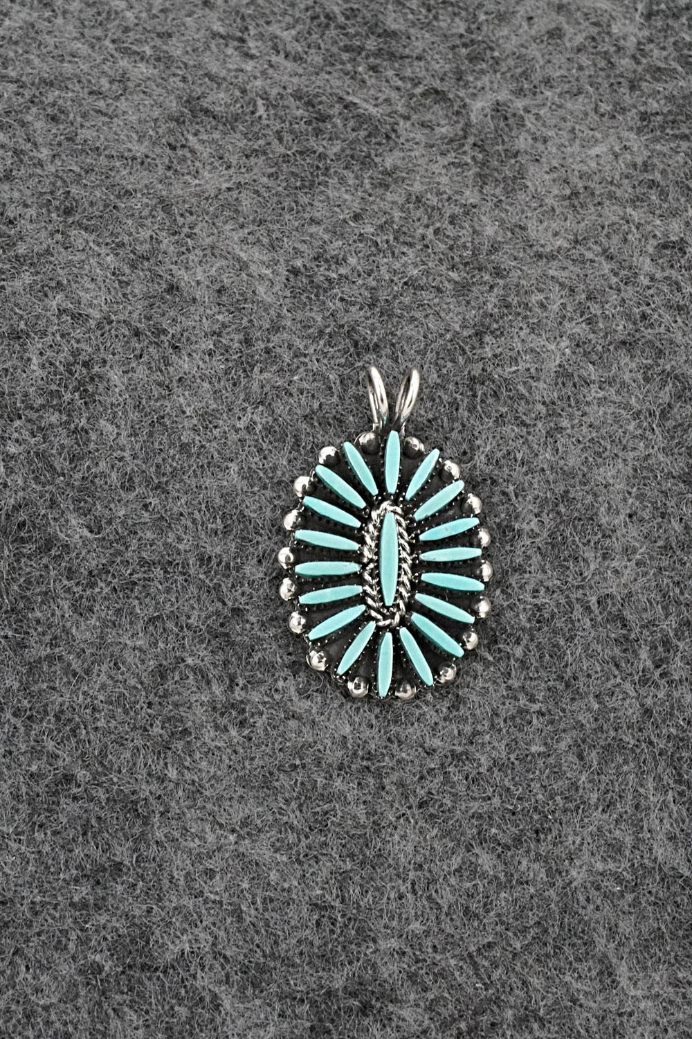 Turquoise & Sterling Silver Pendant - Fritzon Owaleon