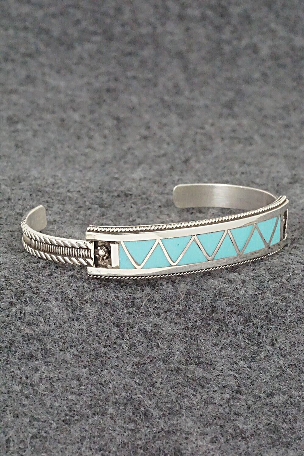 Turquoise & Sterling Silver Inlay Bracelet - Claudine Haloo