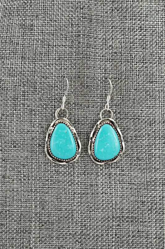 Turquoise & Sterling Silver Earrings - Ernest Hawthorne