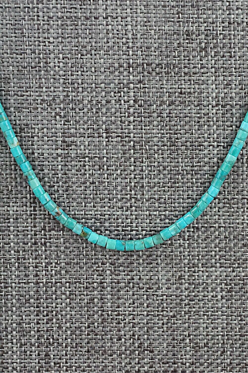 Turquoise & Shell Necklace 18" - Ramona Calavaza