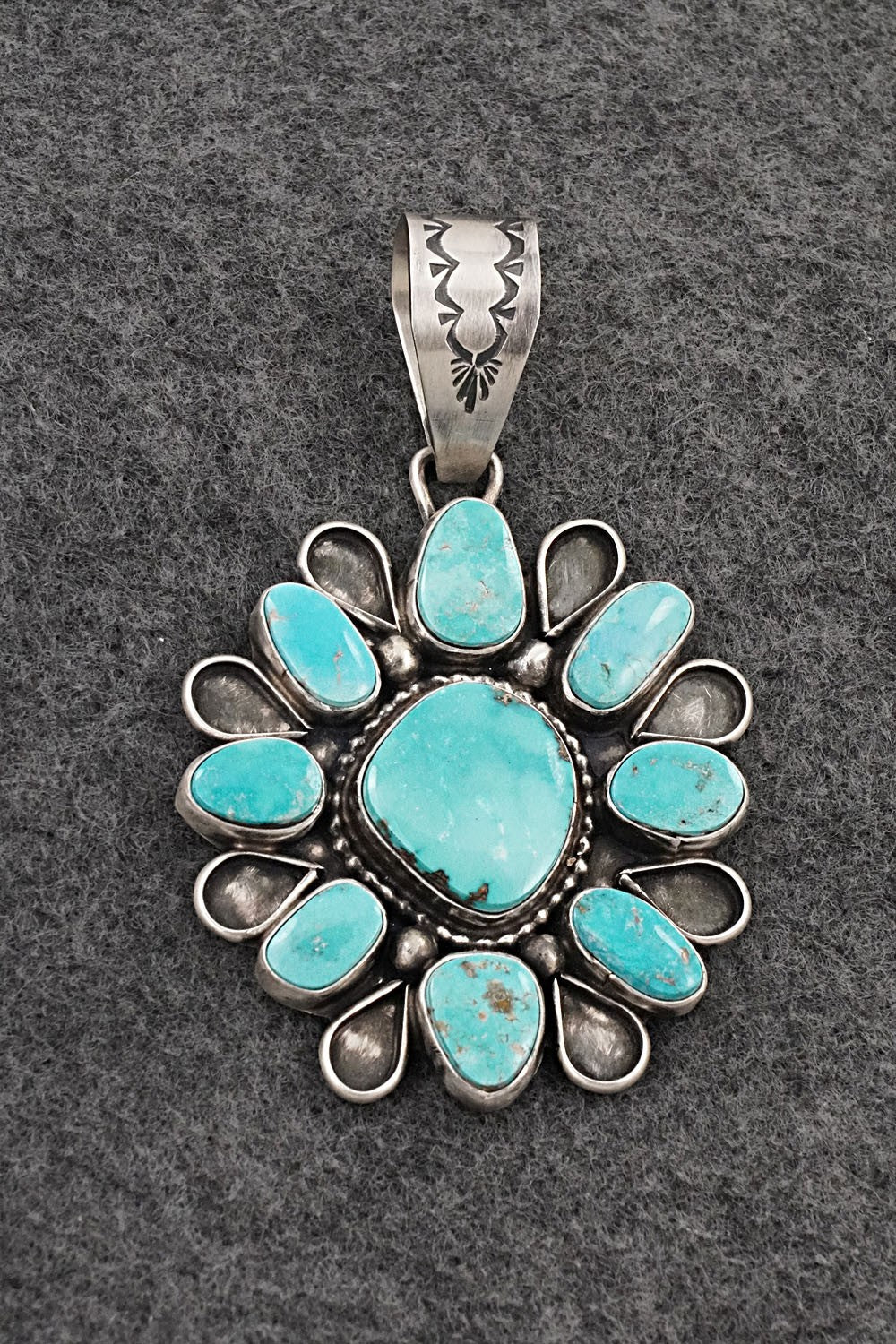 Turquoise & Sterling Silver Pendant - Travis Jim