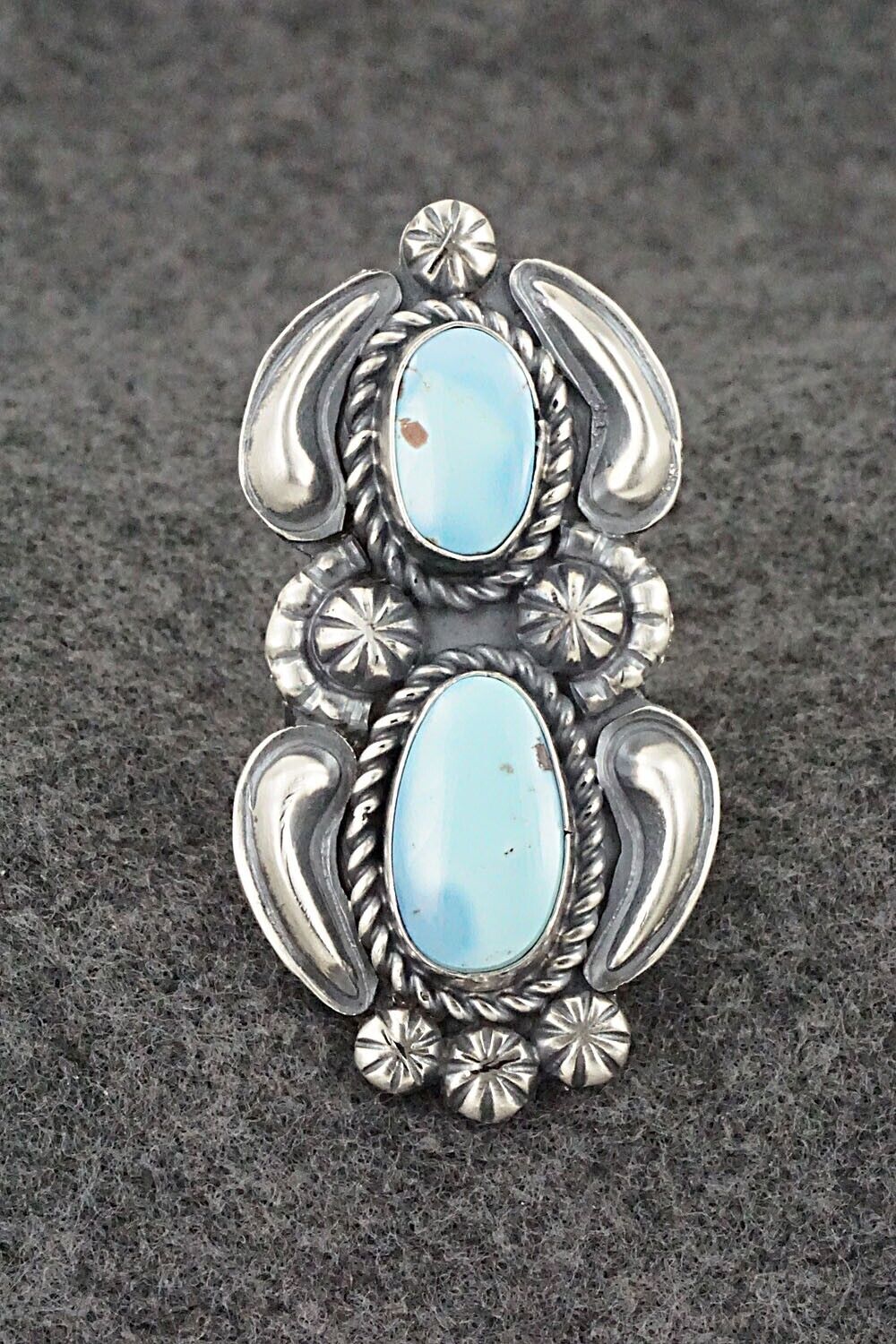 Turquoise & Sterling Silver Ring - Jeff James - Size 8