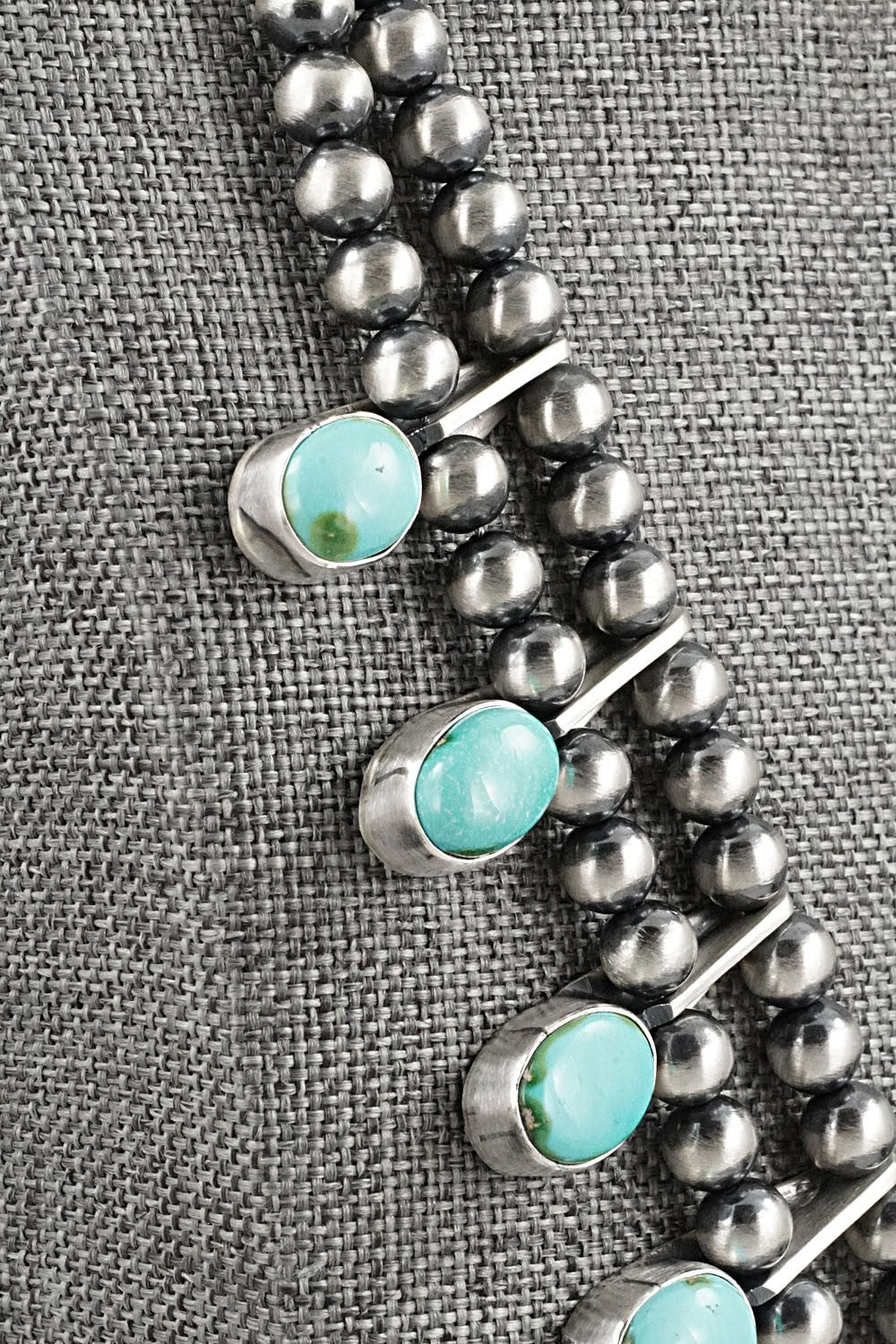 Turquoise & Sterling Silver Squash Blossom Set - Darrin Livingston
