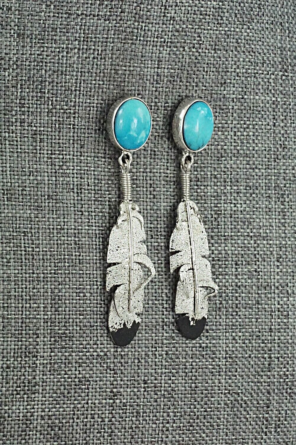 Turquoise & Sterling Silver Earrings - Ernest Rangel