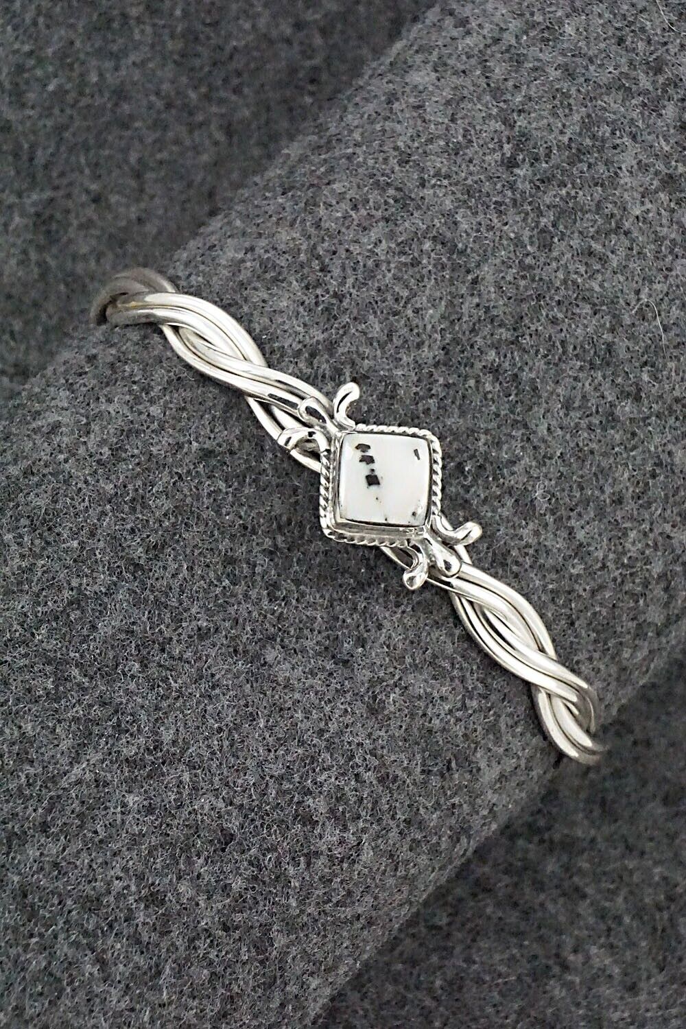 White Buffalo & Sterling Silver Bracelet - Leroy Silversmith