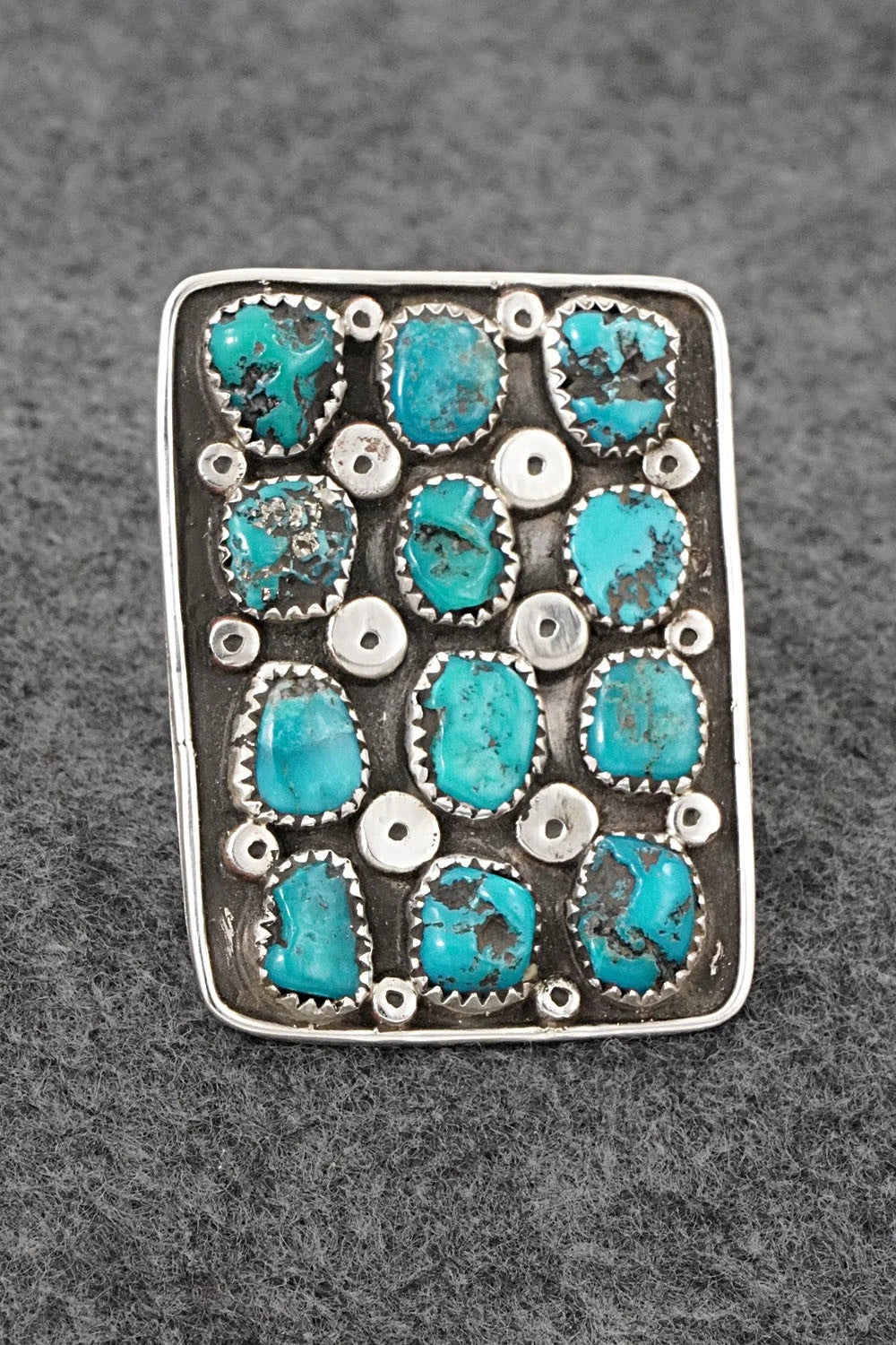 Turquoise & Sterling Silver Ring - Priscilla Reeder - Size 8