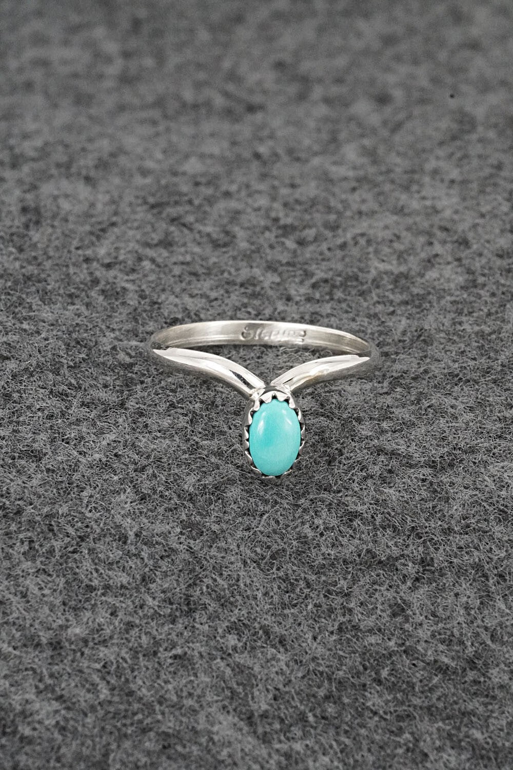 Turquoise & Sterling Silver Ring - Hiram Largo - Size 7