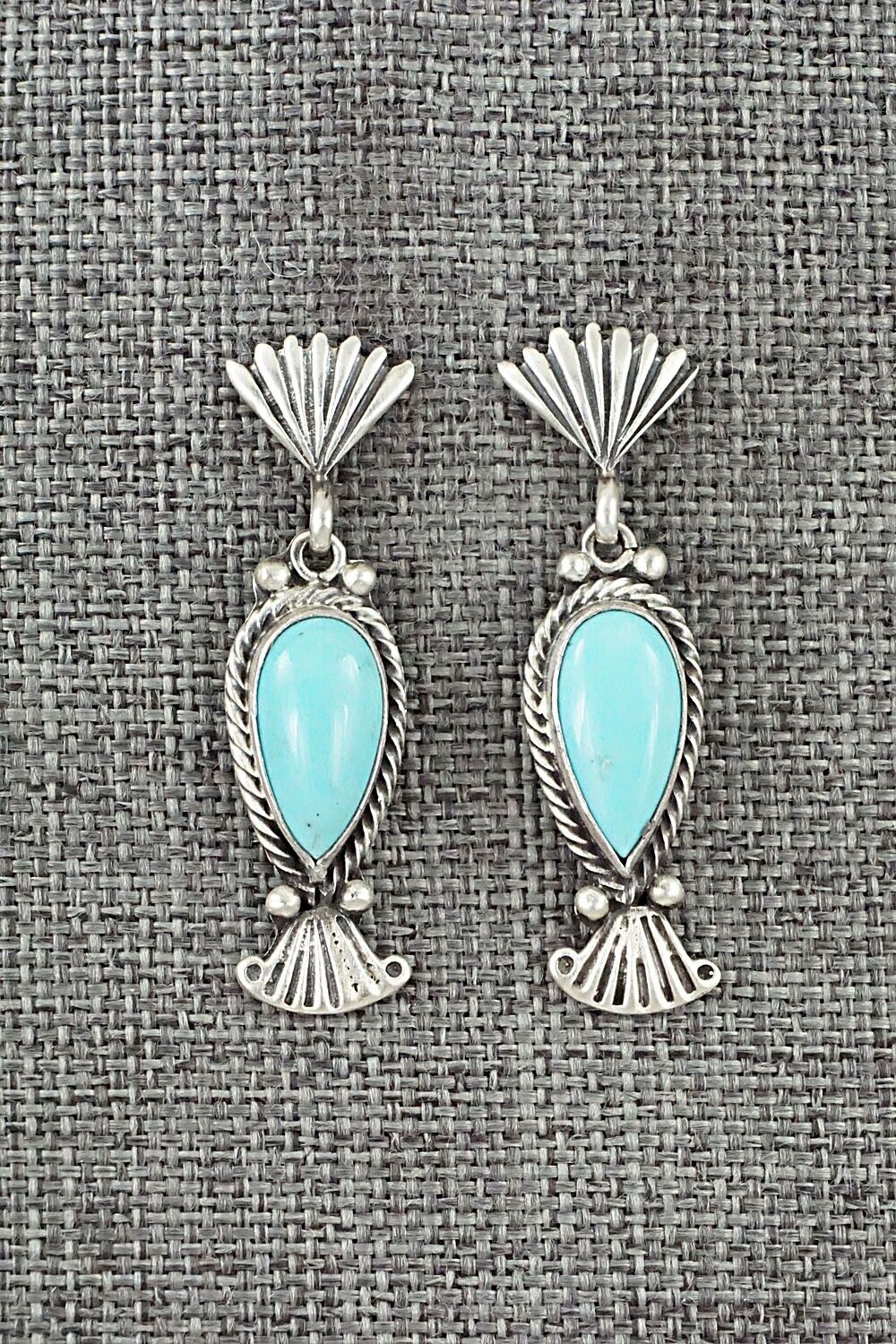 Turquoise & Sterling Silver Earrings - Verley Betone