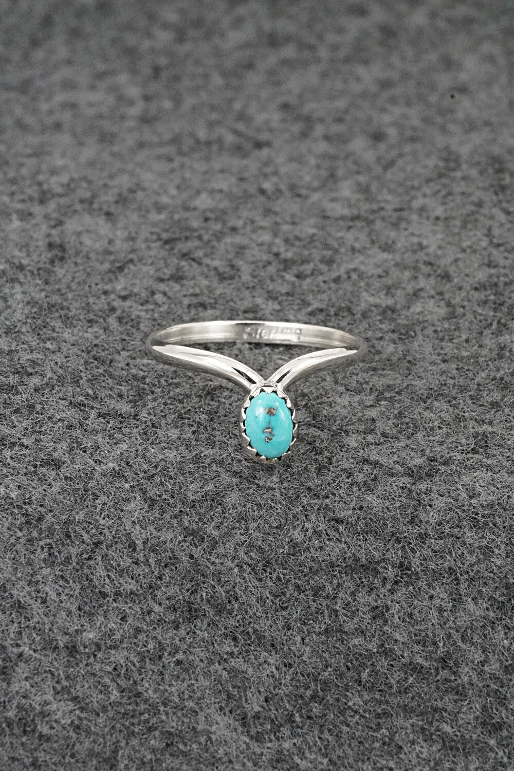 Turquoise & Sterling Silver Ring - Hiram Largo - Size 7.5