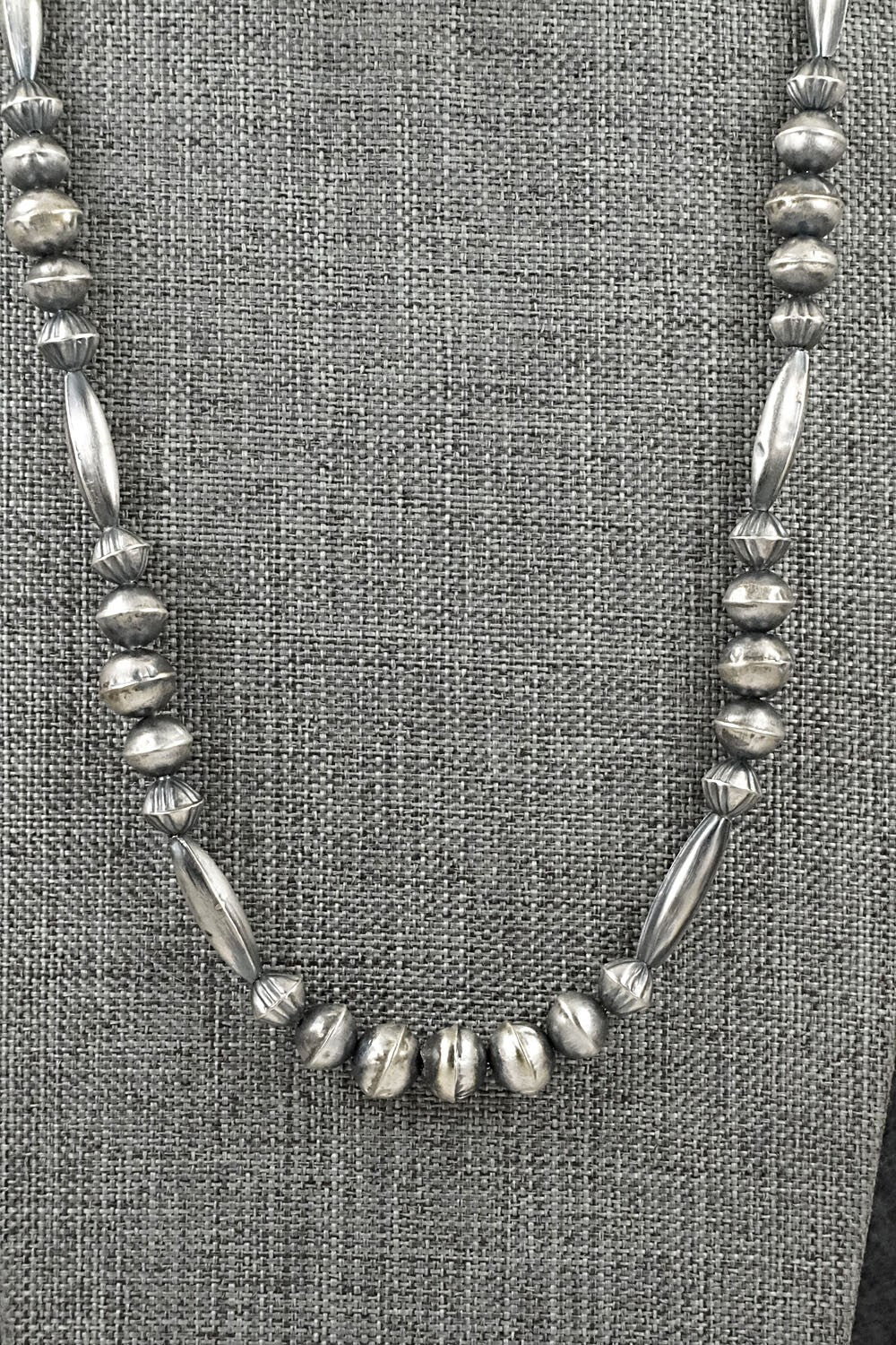 Sterling Silver Navajo Pearl Necklace 28" - Vintage