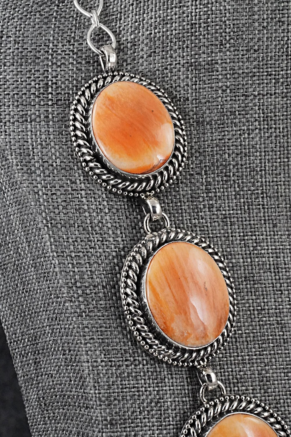 Spiny Oyster & Sterling Silver Necklace Set - Darrin Livingston