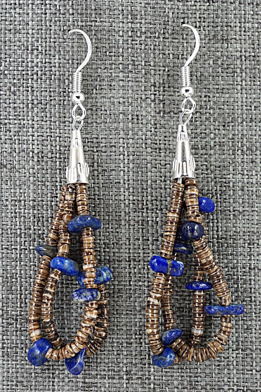 Lapis, Shell & Sterling Silver Earrings - Ramona Bird