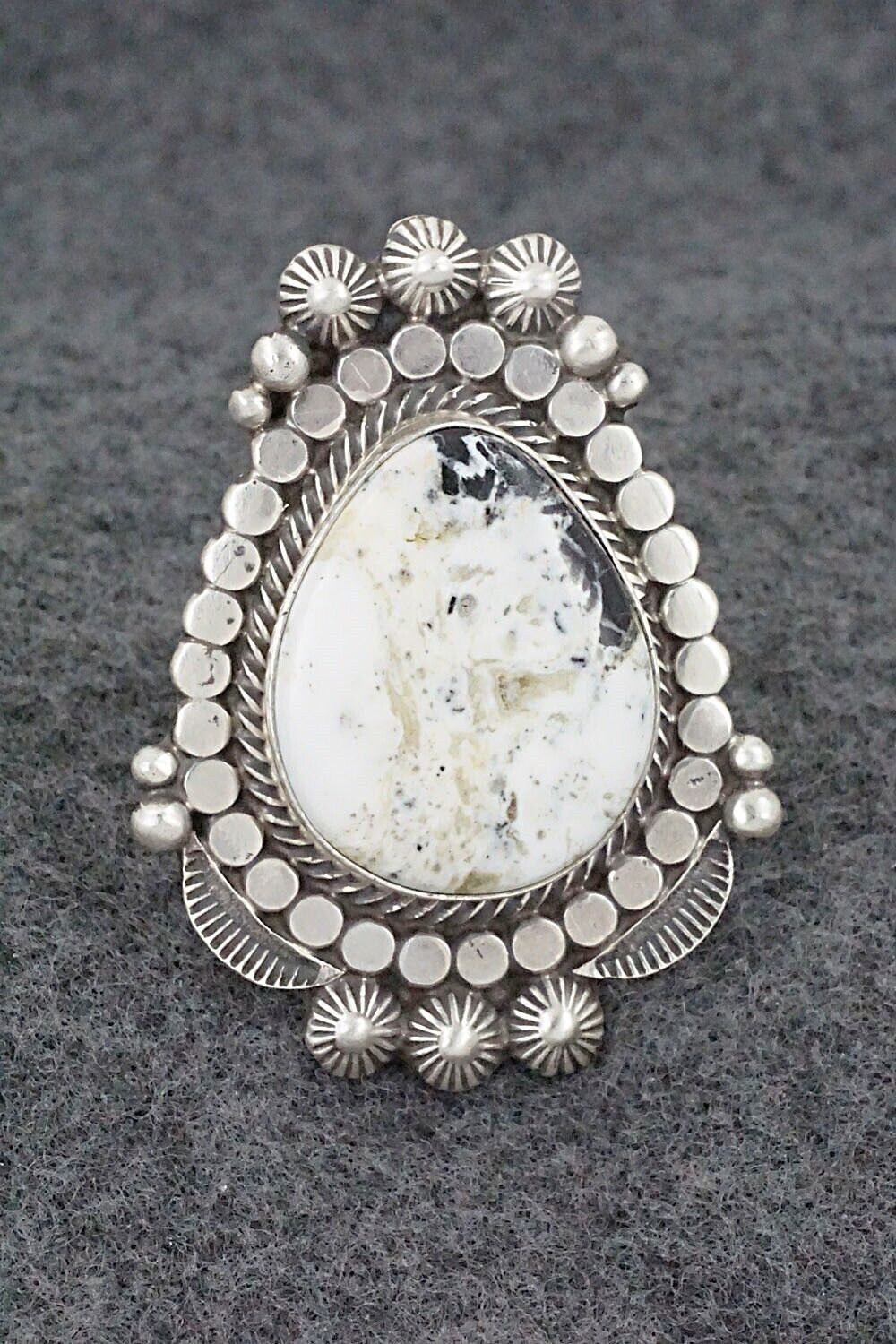 White Buffalo & Sterling Silver Ring - Tom Lewis - Size 7.5