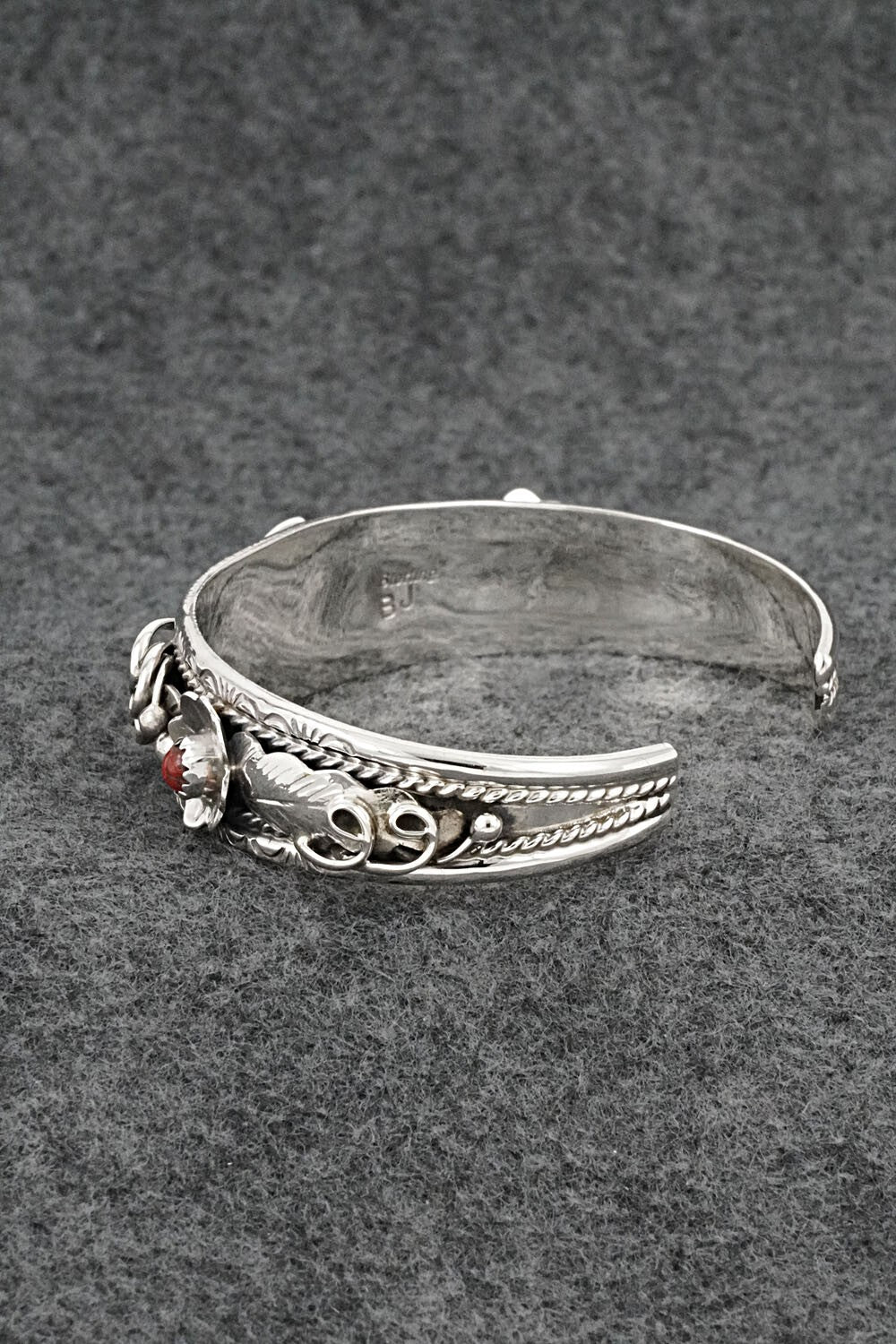 Coral & Sterling Silver Bracelet - Bessie Joe