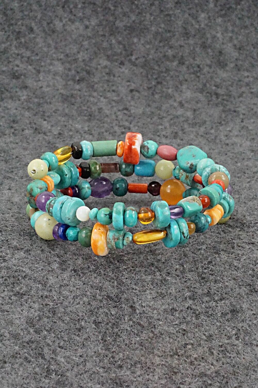 Multi-Stone Beaded Wrap Bracelet - Helen Tsosie