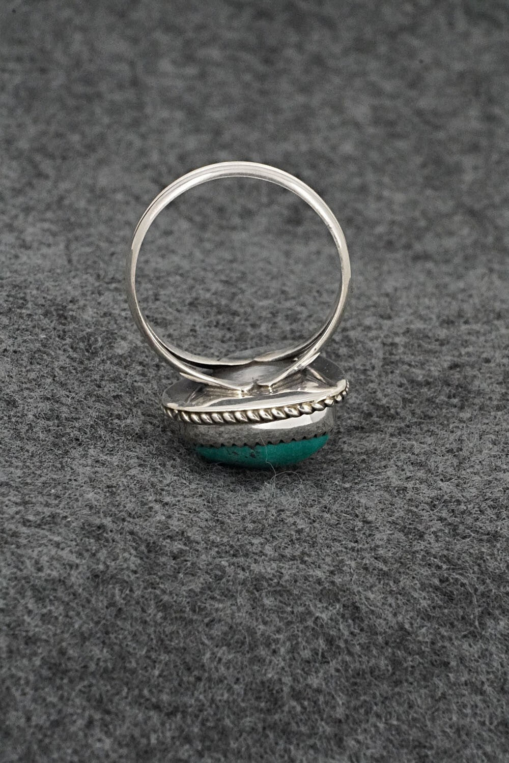 Turquoise & Sterling Silver Ring - Leslie Nez - Size 10.75