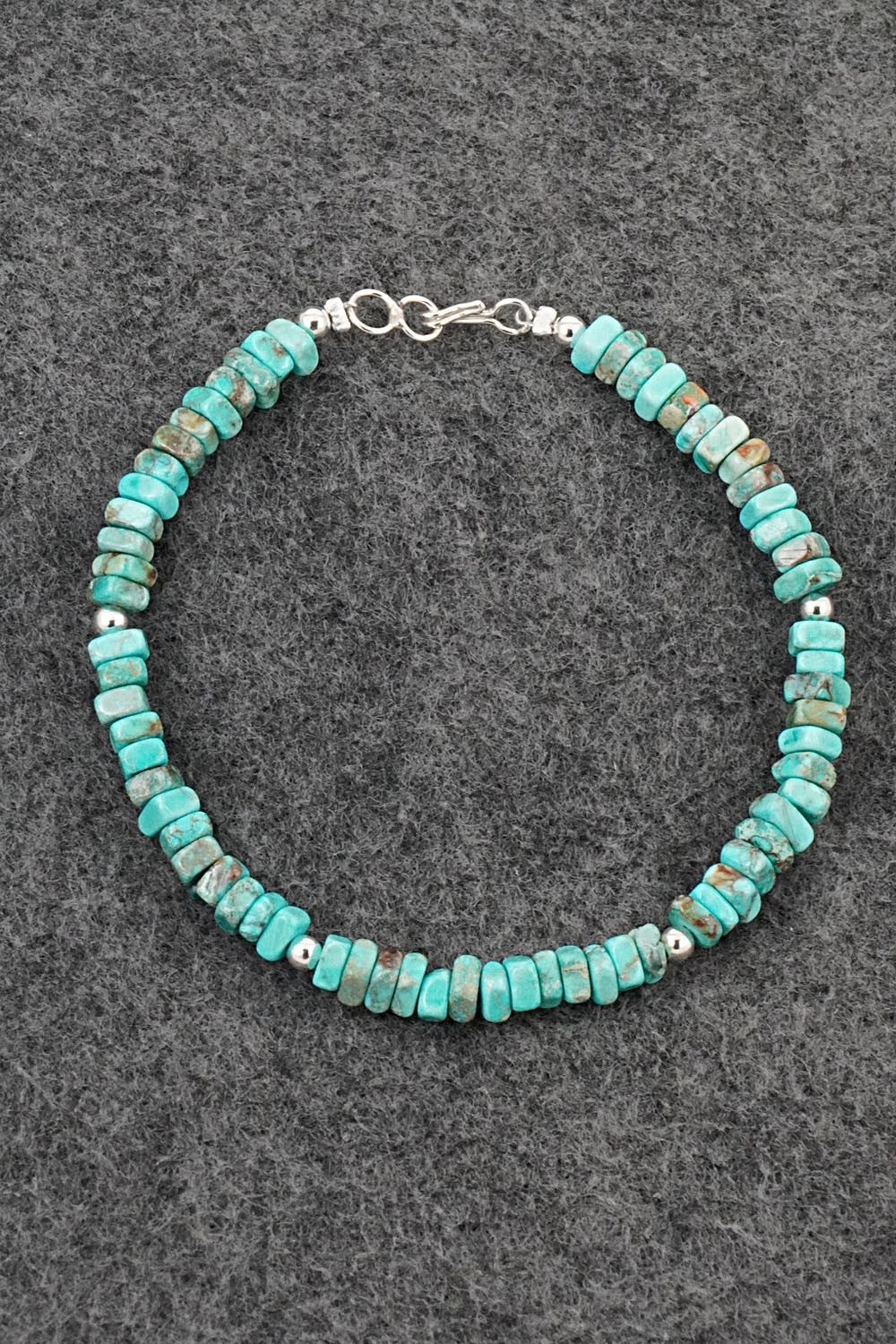 Turquoise & Sterling Silver Bracelet - Doreen Jake