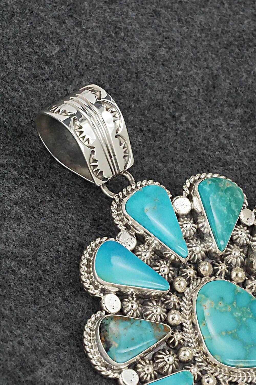 Turquoise & Sterling Silver Pendant - Lucinda Linkin