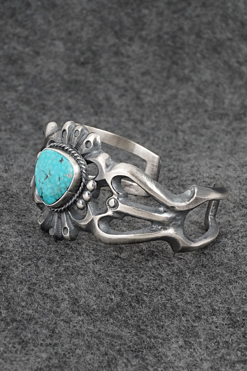 Turquoise & Sterling Silver Bracelet - Harrison Bitsue