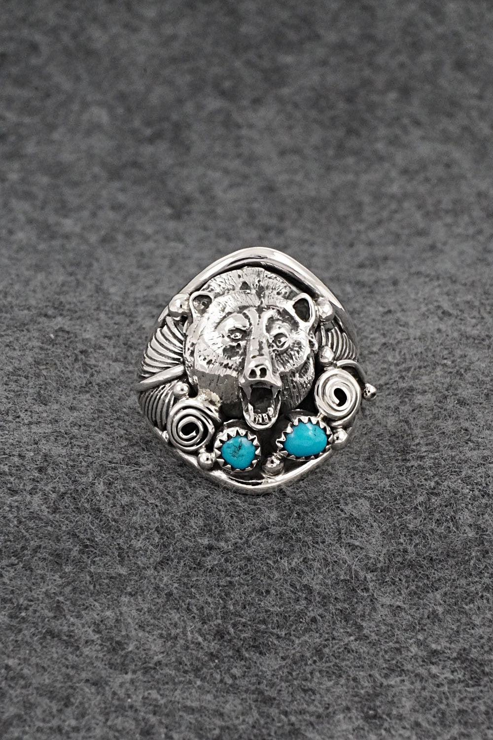 Turquoise & Sterling Silver Ring - Jeanette Saunders - Size 12