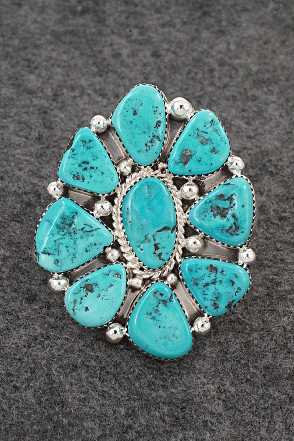 Turquoise & Sterling Silver Ring - Anthony Brown - Size 10